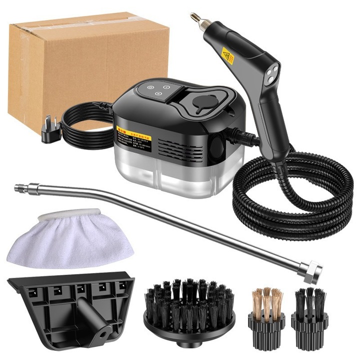 Aiorber gőztisztító, 2500W, 1200ml, fekete, 6 tartozékkal