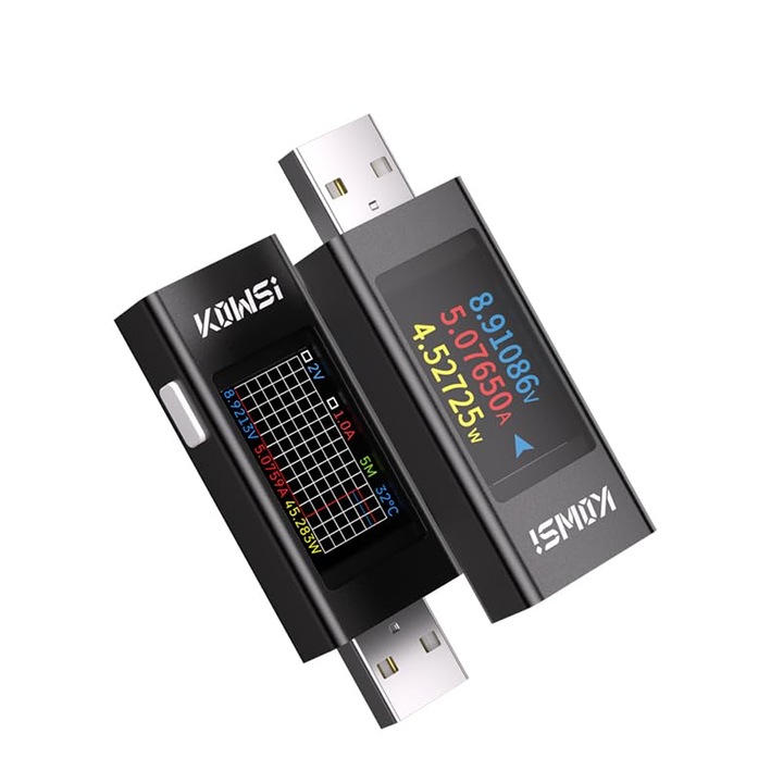 Tester USB C, KWS-MX23, 4-30V, 0-6.5A, negru