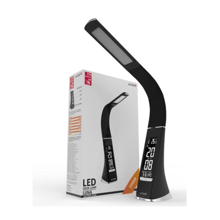 Lampa de birou LED pentru protectia ochilor, reglare pe trei niveluri, ecran tactil, alimentare USB, reglare 90°, 9x6.5x49.5cm, cafeniu