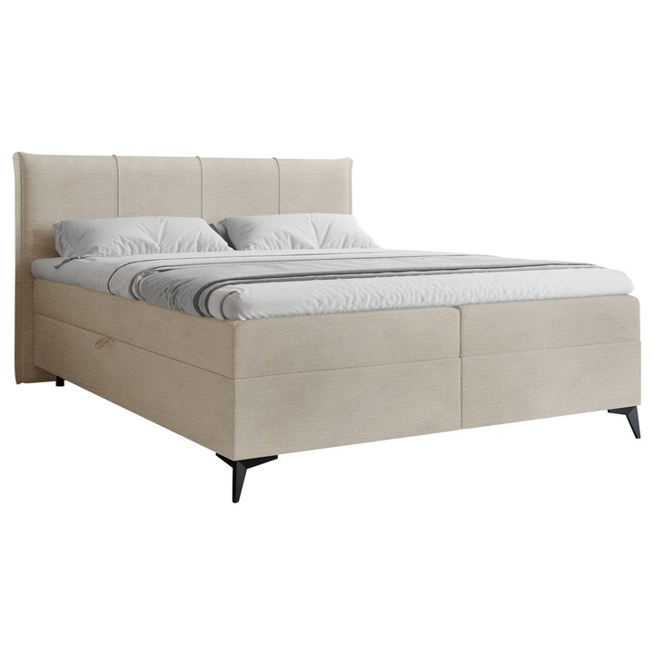 Pat boxspring Copeglu Bis 160x200, MIRJAN 24, bej deschis, 176x213x107 cm