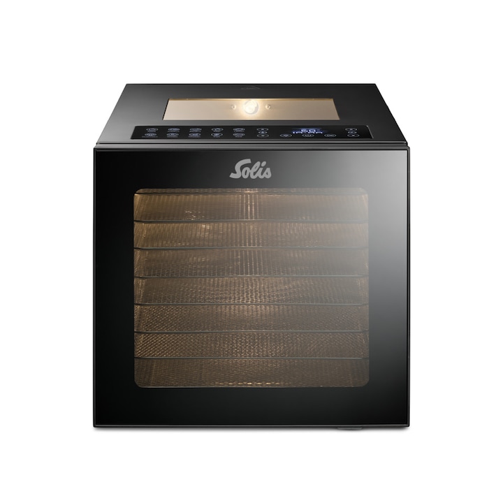 Deshidrator de alimente Solis, VitaDry, 8 tavi inox 25x25cm, 10 programe, negru