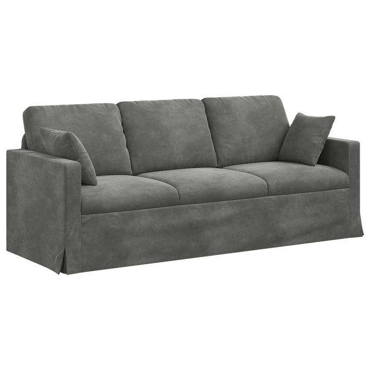 Canapea Gri deschis 198 x 78 x 80 cm Catifea