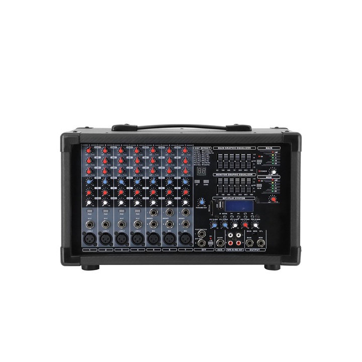 Mixer audio activ Alien VZ-215-7-F, 7 canale, Bluetooth, 1600W Max, 4 canale