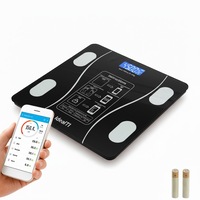 Cantar Electronic Smart, IdealTI, 180Kg, Bluetooth, Ecran LCD Iluminat, Negru, 26x26cm