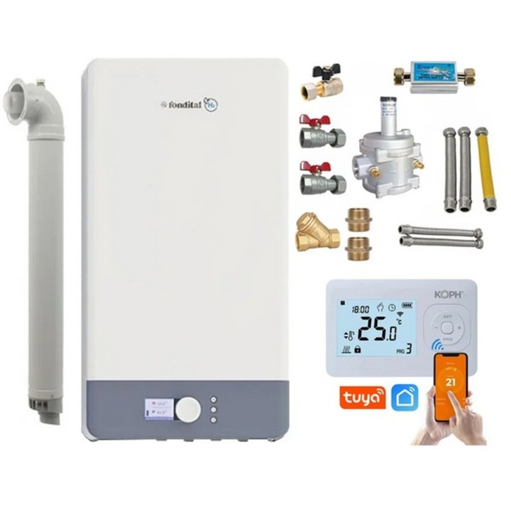 Centrala termica pe gaz cond. Fondital Antea Next KC 26 kW, Clasa A, IPX5D, set complet cu termostat I302 wireless