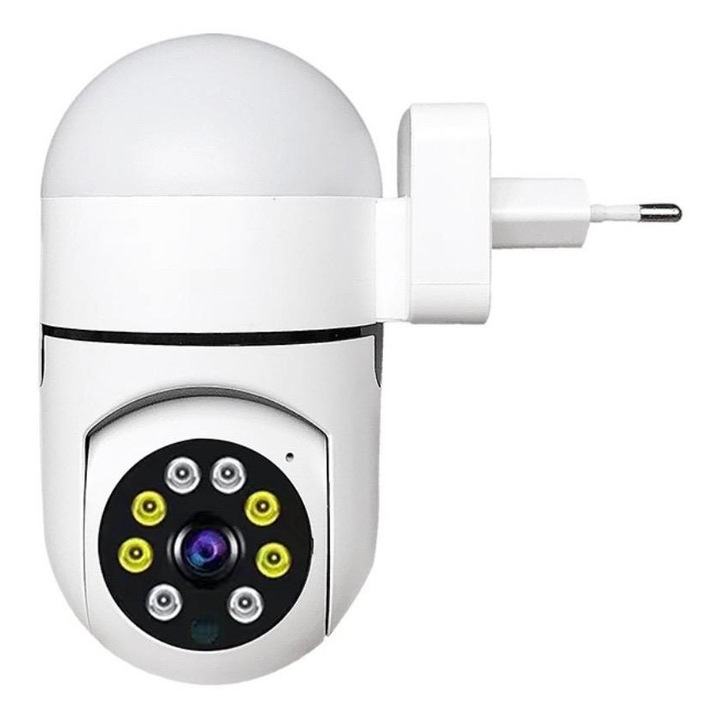 Jortan Wi-Fi камера, 360 градуса, нощно виждане, Full HD, 2 Mpx, бяла