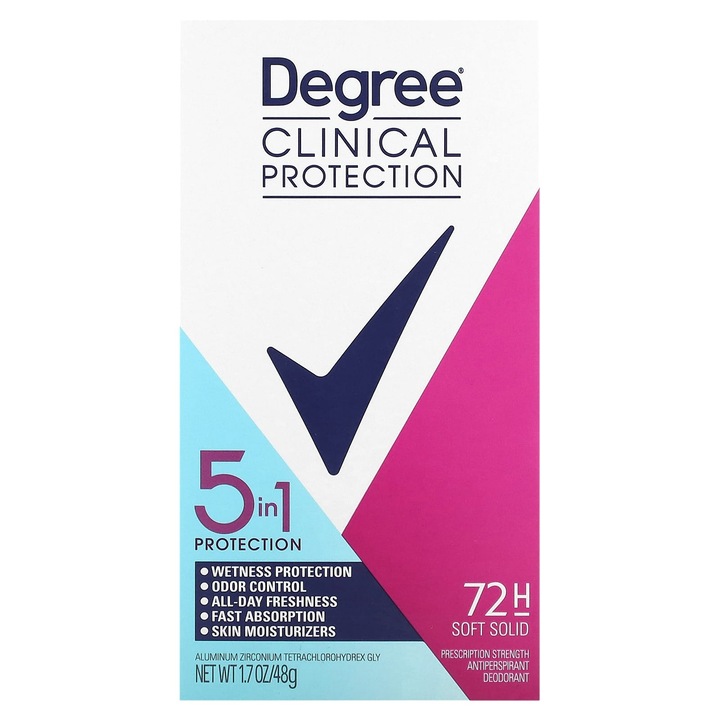 Dezodorant, Degree, 48 g, 5 in 1, protectie 72 ore, pentru femei
