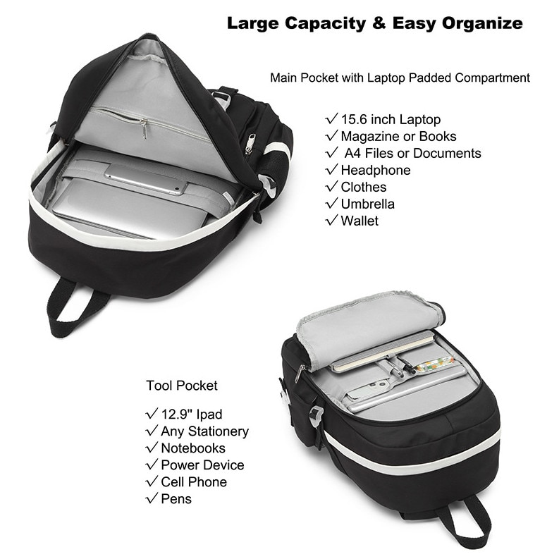 Rucsac laptop, 15.11 inch, capacitate mare, design anti-furt, mov
