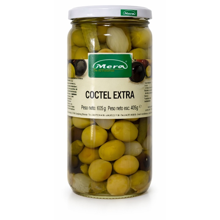 Conservă de masline cocktail Mera, 720ml, amestec de masline și legume murate