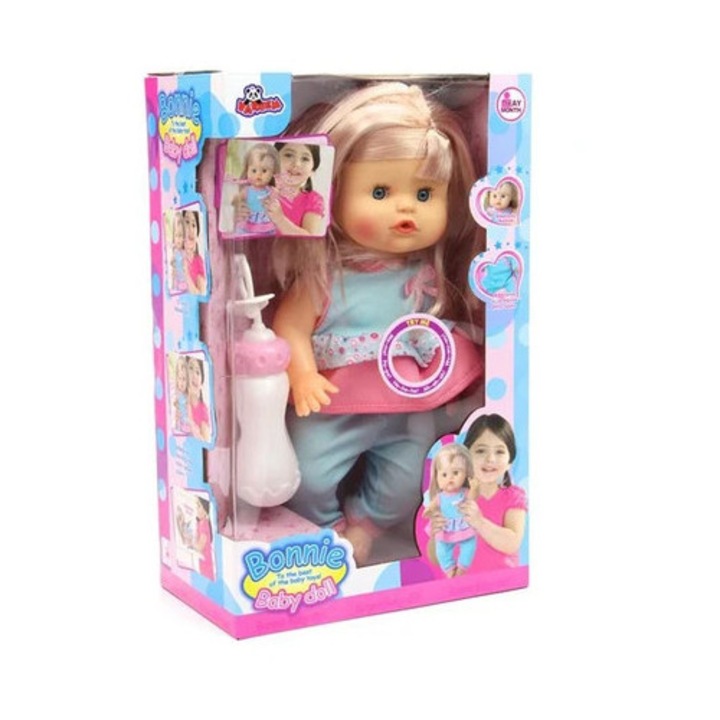 Papusa pentru fete, cu propoziții interactive, multicolor