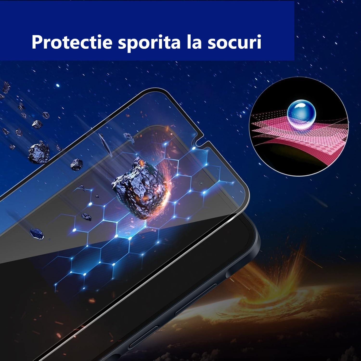 Folie sticla pentru Samsung Galaxy A26, Full Glue, 9H, transparenta, protectie ecran, ISAG