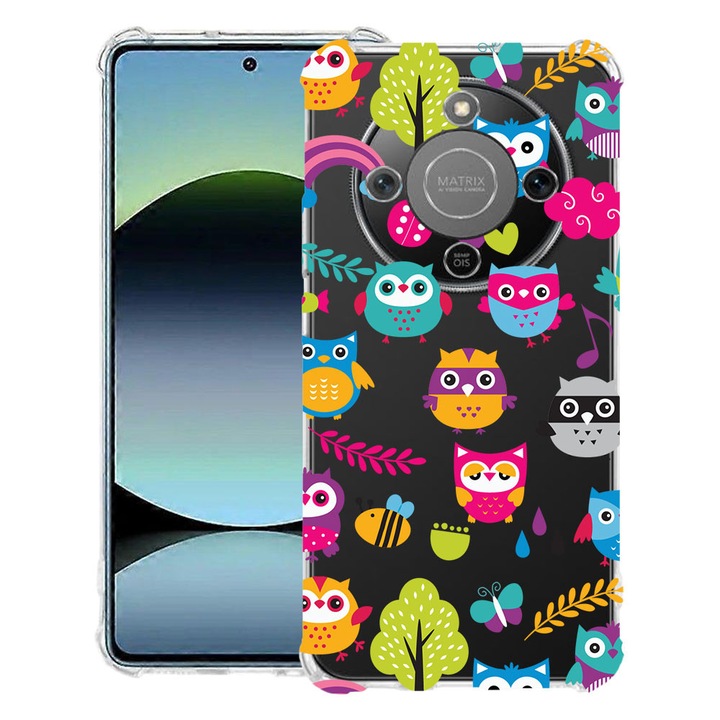BestCase® Husa Anti Shock 1.5mm Compatibila cu Honor Magic8 Lite, cu Design Owl, Reinforced 4 Corners, 3128364 AS 43
