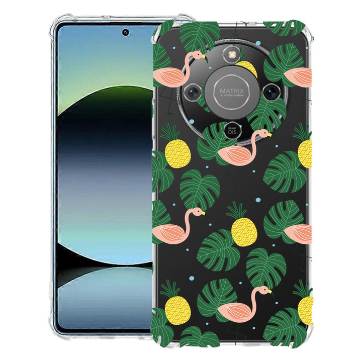 BestCase® Husa Anti Shock 1.5mm Compatibila cu Honor Magic8 Lite, cu Design Flamingo, Reinforced 4 Corners, 3128364 AS 93