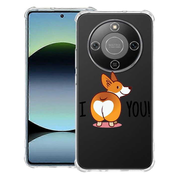 BestCase® Husa Anti Shock 1.5mm Compatibila cu Honor Magic8 Lite, cu Design Sweet doggy Emoji, Reinforced 4 Corners, 3128364 AS 593