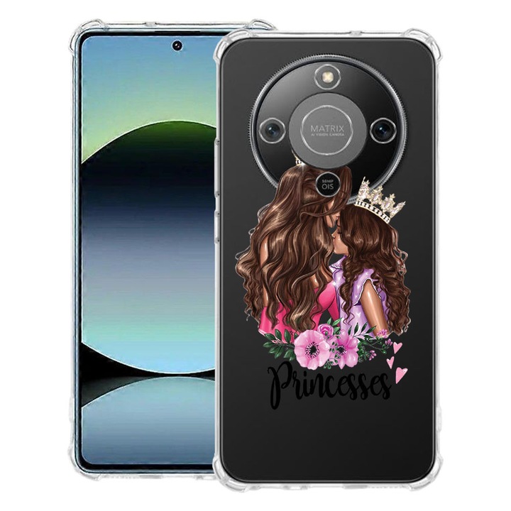 BestCase® Ütésálló tok 1.5mm Honor Magic8 Lite készülékkel kompatibilis, Princesses Gril Mom dizájnnal, megerősített 4 sarokkal, 3128364 AS 552