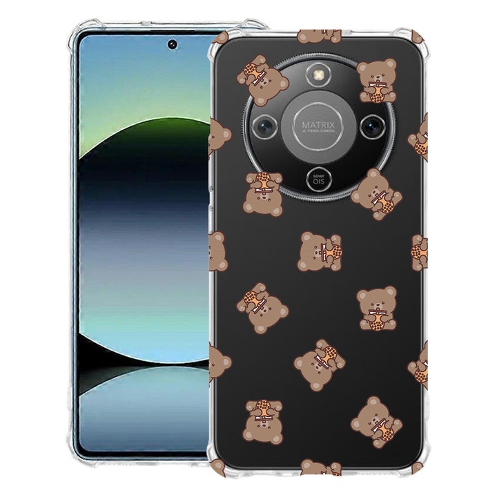 BestCase® Husa Anti Shock 1.5mm Compatibila cu Honor Magic8 Lite, cu Design Teddy Bear Pattern, Reinforced 4 Corners, 3128364 AS 974