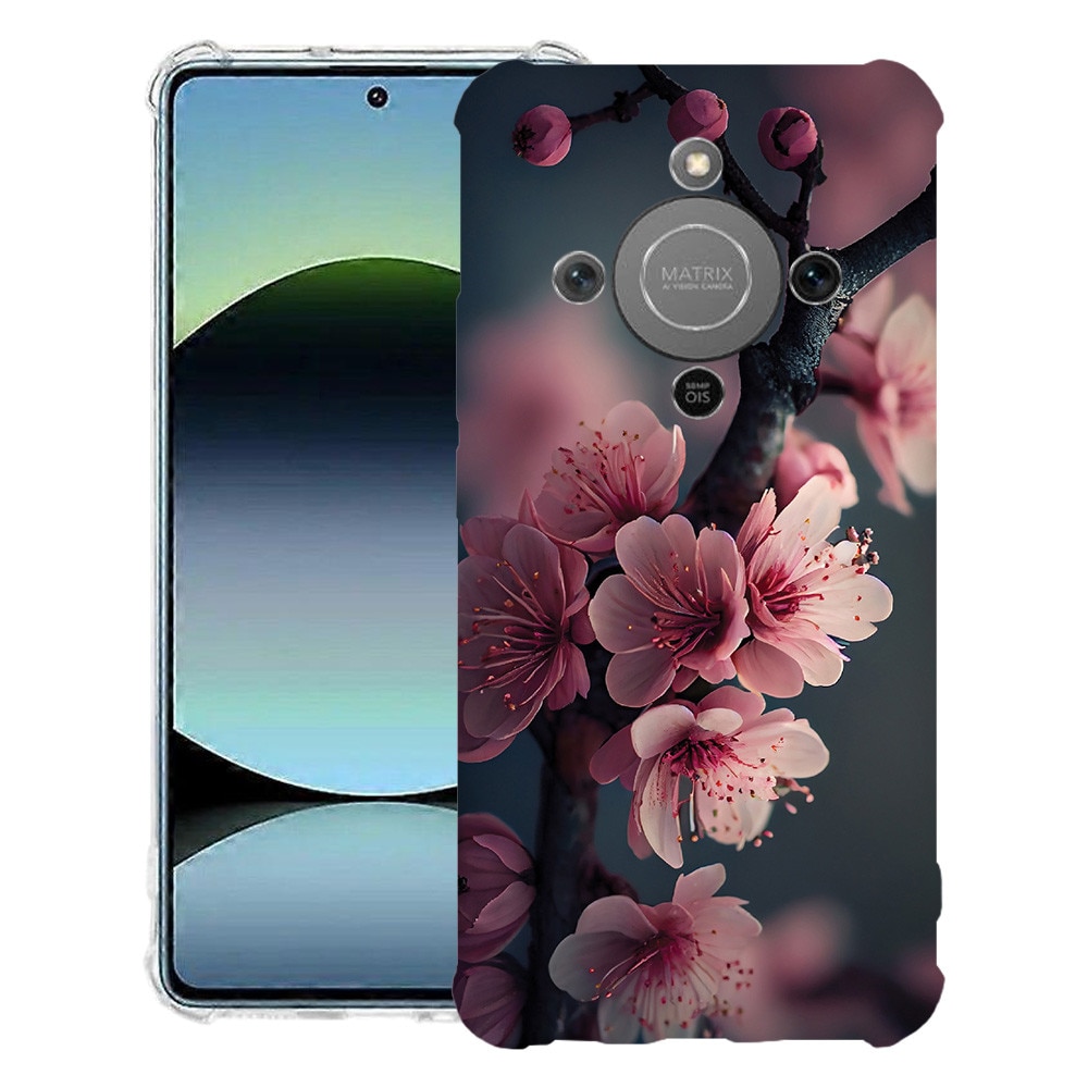BestCase® Husa Anti Shock 1.5mm Compatibila cu Honor Magic8 Lite, cu Design Cherry Blossom, Reinforced 4 Corners, 3128364 AS 1374