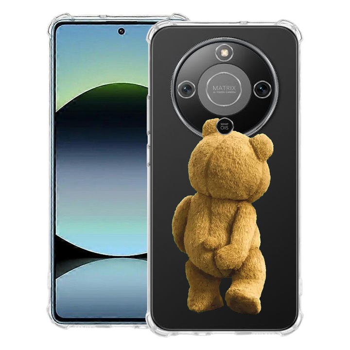 BestCase® Husa Anti Shock 1.5mm Compatibila cu Honor Magic8 Lite, cu Design Teddy Bear Hidden Shot, Reinforced 4 Corners, 3128364 AS 1441