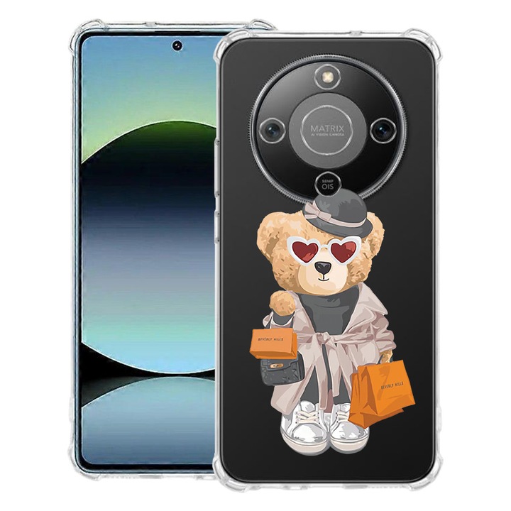 BestCase® Husa Anti Shock 1.5mm Compatibila cu Honor Magic8 Lite, cu Design Teddy Bear Shopping, Reinforced 4 Corners, 3128364 AS 1458