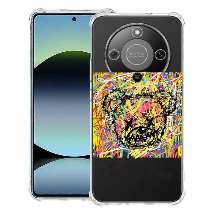 BestCase® Husa Anti Shock 1.5mm Compatibila cu Honor Magic8 Lite, cu Design Teddy Bear Abstract, Reinforced 4 Corners, 3128364 AS 1564