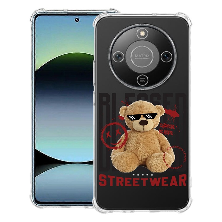 BestCase® Husa Anti Shock 1.5mm Compatibila cu Honor Magic8 Lite, cu Design Teddy Bear Blessed, Reinforced 4 Corners, 3128364 AS 1553
