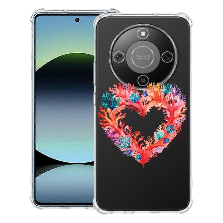BestCase® Husa Anti Shock 1.5mm Compatibila cu Honor Magic8 Lite, cu Design Coral Heart, Reinforced 4 Corners, 3128364 AS 1599