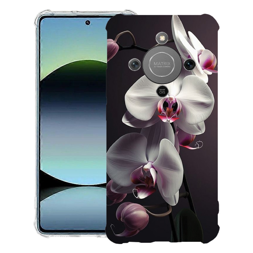 BestCase® Husa Anti Shock 1.5mm Compatibila cu Honor Magic8 Lite, cu Design White Orchid, Reinforced 4 Corners, 3128364 AS 1402