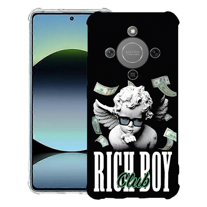 BestCase® Husa Anti Shock 1.5mm Compatibila cu Honor Magic8 Lite, cu Design Rich Boy Club, Reinforced 4 Corners, 3128364 AS 1457