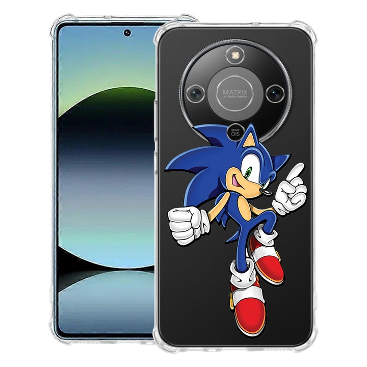 BestCase® Husa Anti Shock 1.5mm Compatibila cu Honor Magic8 Lite, cu Design Sonic, Reinforced 4 Corners, 3128364 AS 1614