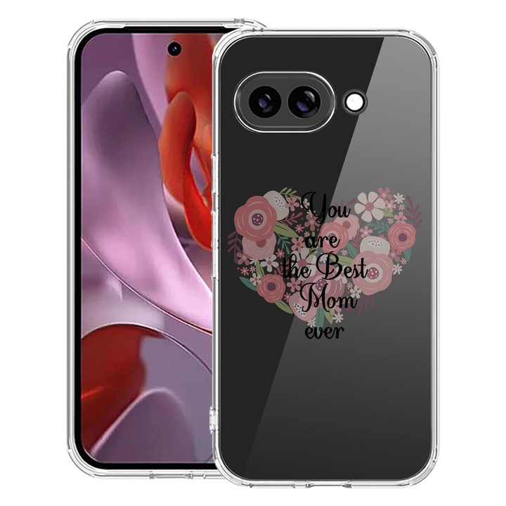 BestCase® Ütésálló tok 1.5mm Kompatibilis Google Pixel 10a-val, Best Mom Ever dizájnnal, megerősített 4 sarokkal, 3128359 AS 30