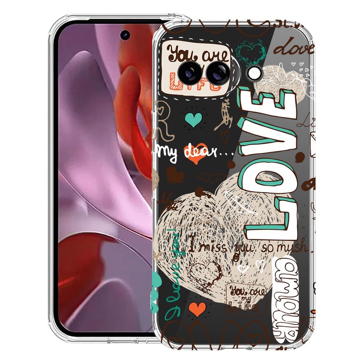 BestCase® Husa Anti Shock 1.5mm Compatibila cu Google Pixel 10a, cu Design Love, Reinforced 4 Corners, 3128359 AS 25