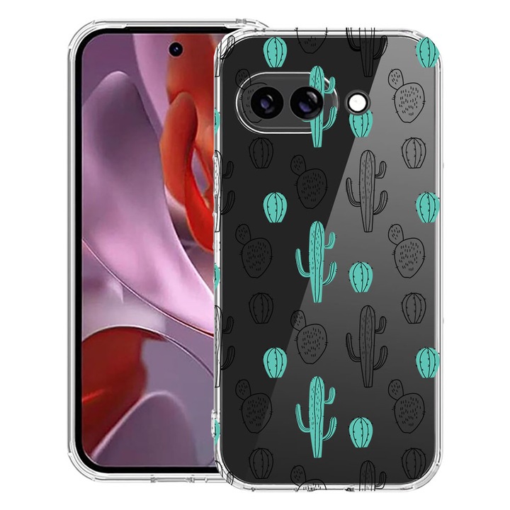 BestCase® Husa Anti Shock 1.5mm Compatibila cu Google Pixel 10a, cu Design Cactus, Reinforced 4 Corners, 3128359 AS 84