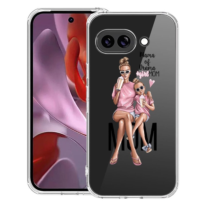 BestCase® Ütésálló Tok 1.5mm Kompatibilis Google Pixel 10a, Girl Mom Mama of Drama Design, Megerősített 4 Sarok, 3128359 AS 558