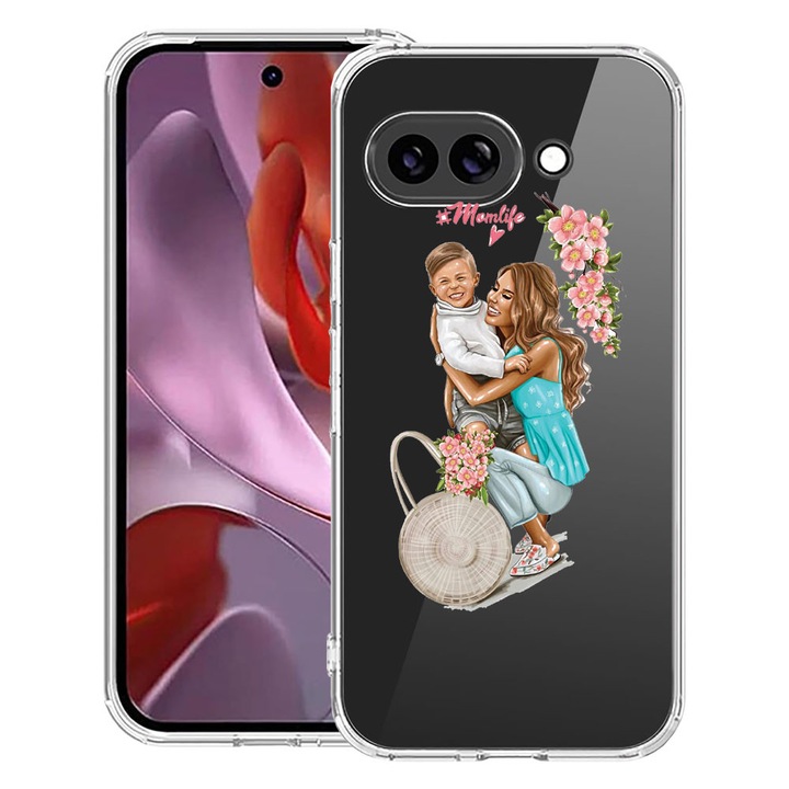 BestCase® Ütésálló tok 1.5mm Kompatibilis Google Pixel 10a-val, Mom Life With a Boy dizájnnal, megerősített 4 sarokkal, 3128359 AS 559