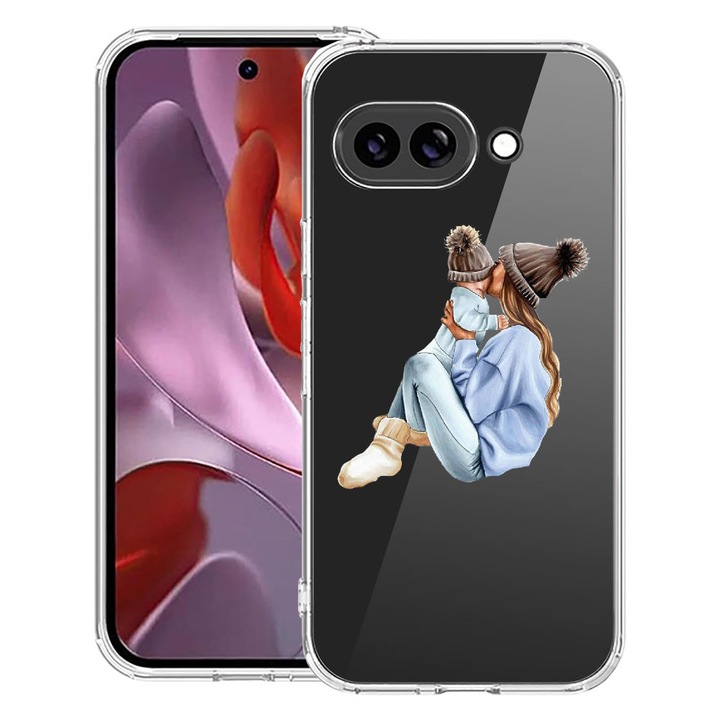BestCase® Ütésálló tok 1.5mm Kompatibilis Google Pixel 10a-val, Girl Mom With a Boy dizájnnal, Megerősített 4 sarok, 3128359 AS 562