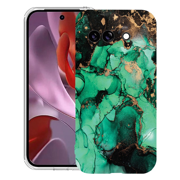 BestCase® Husa Anti Shock 1.5mm Compatibila cu Google Pixel 10a, cu Design Dark Marble, Reinforced 4 Corners, 3128359 AS 890