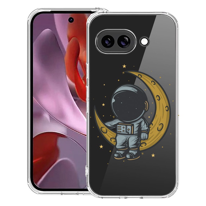 BestCase® Husa Anti Shock 1.5mm Compatibila cu Google Pixel 10a, cu Design Astronaut on Moon, Reinforced 4 Corners, 3128359 AS 997