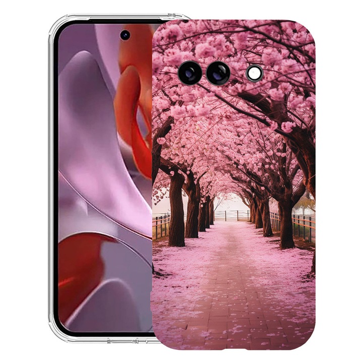 BestCase® Husa Anti Shock 1.5mm Compatibila cu Google Pixel 10a, cu Design Cherry Blossom Trees, Reinforced 4 Corners, 3128359 AS 1379