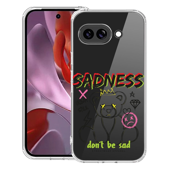 BestCase® Husa Anti Shock 1.5mm съвместим с Google Pixel 10a, с дизайн Мече на Тъгата, подсилени 4 ъгъла, 3128359 AS 1558