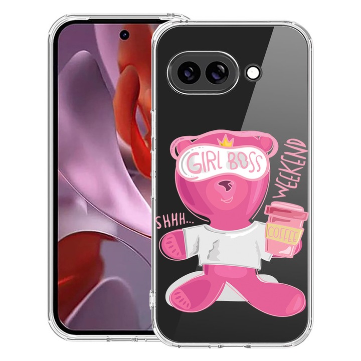 BestCase® Husa Anti Shock 1.5mm Compatibila cu Google Pixel 10a, cu Design Teddy Bear - Gril Boss, Reinforced 4 Corners, 3128359 AS 1569