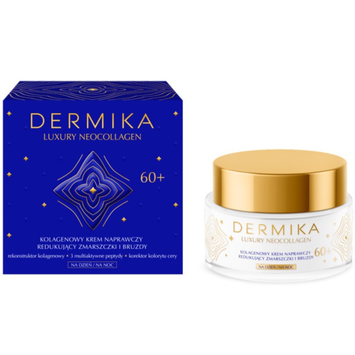 Крем 60+ ден/нощ Dermika, Luxury Neocollagen, Възстановяване и регенерация, 50 мл