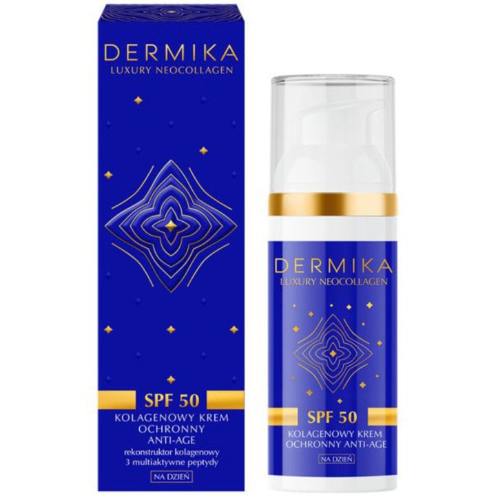 Crema faciala SPF50, Dermika, Luxury Neocollagen, Protectie solara si efect anti-age, cu colagen 50 ml