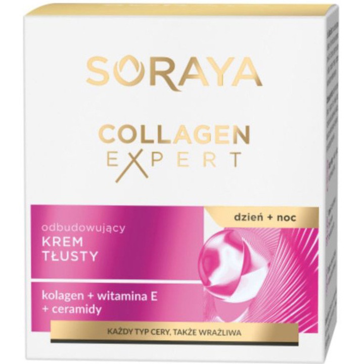 Крем за лице Soraya Collagen Expert, Реконструиращ ефект против бръчки, 50 мл