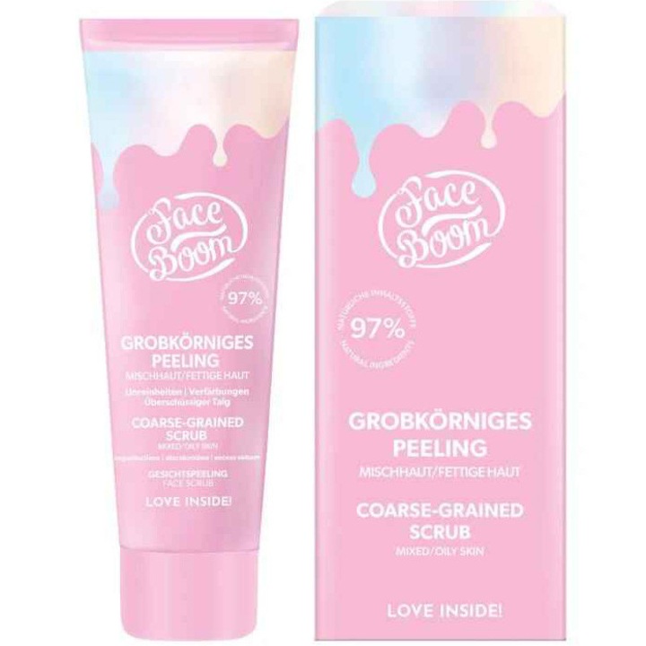 Scrub facial, BodyBoom, FaceBoom Basic, exfoliere pentru ten mixt și gras, 50 g
