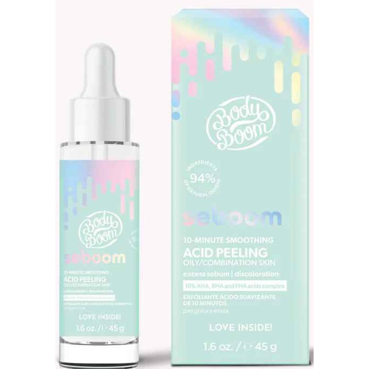 Peeling facial acid, BodyBoom, Seboom, catifelare in 10 minute, 30 g