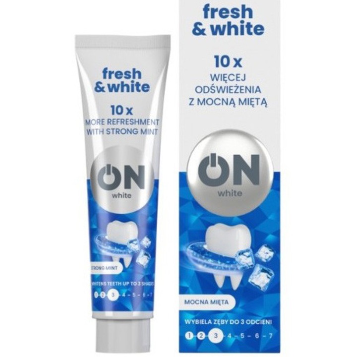 Fogkrém, On, White Extreme Fresh, hosszan tartó intenzív frissesség, 75 ml