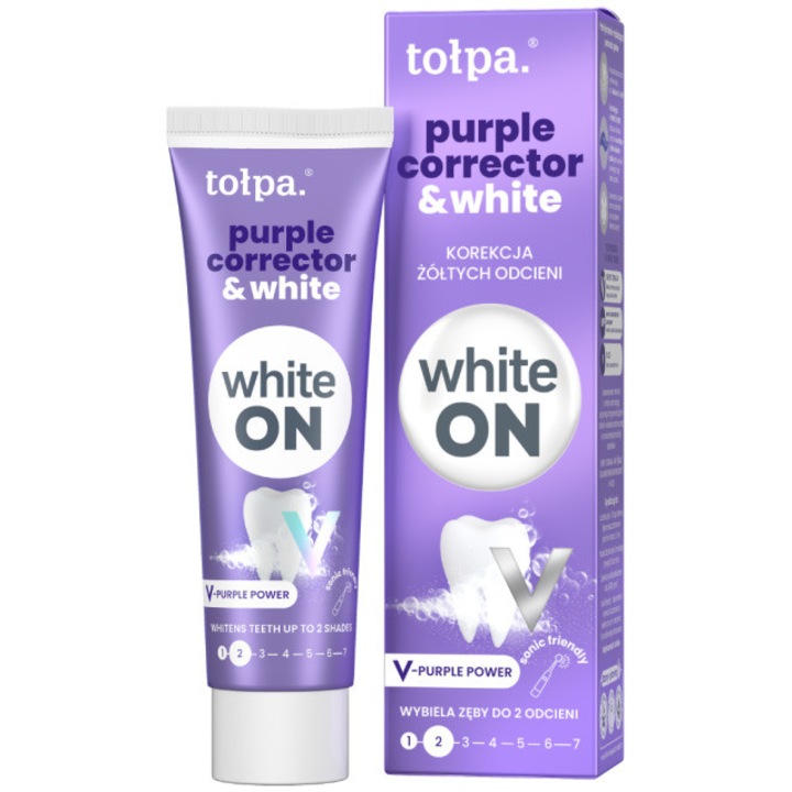 Fogkrém, On, Purple Corrector White, sárga tónus korrekció és fehérítés, 75 ml