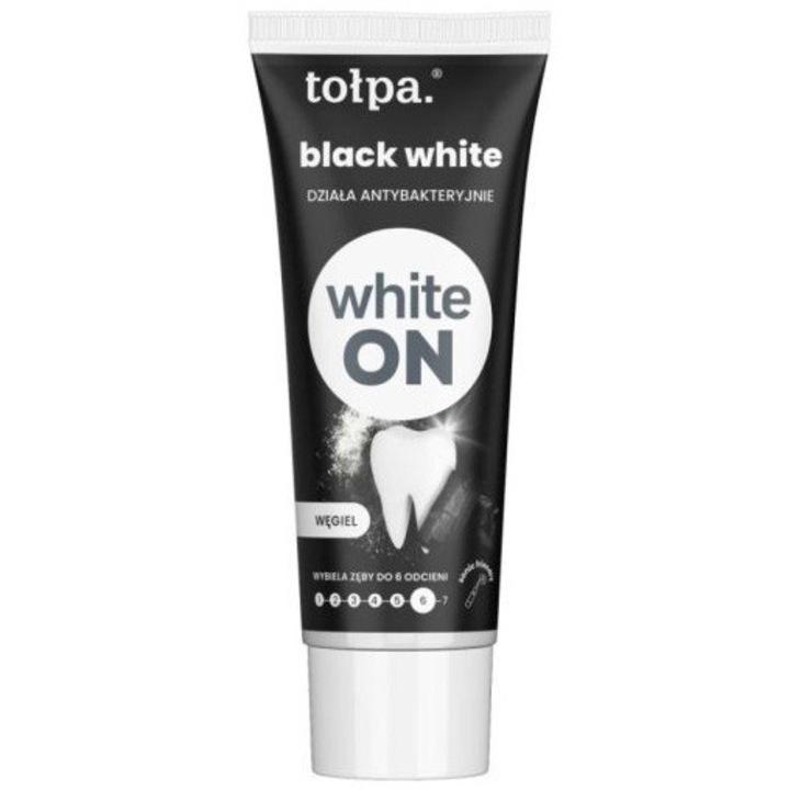 Pasta de dinti, ON, Black White Mini, Albire cu carbune activ, 20 ml