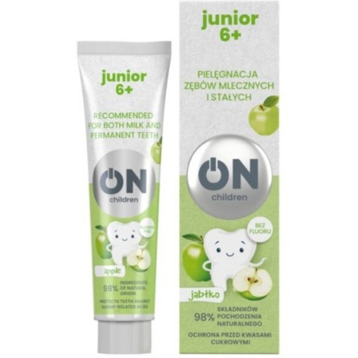 Fogkrém, On, Children Junior 6+, védelem és zománcerősítés, gyerekeknek, +6 év, 75 ml