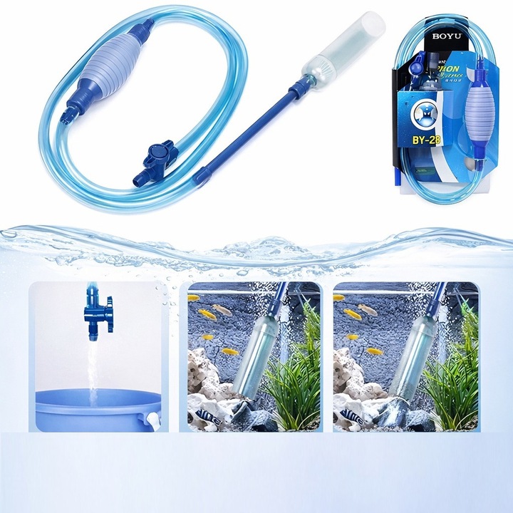 Aspirator acvariu Boyu BY-28, furtun 2,55 m, debit reglabil